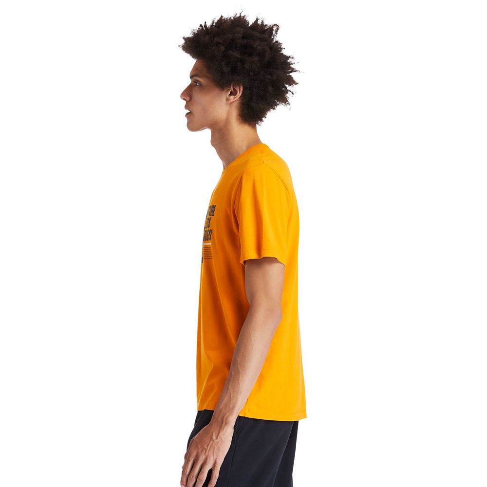 Timberland Mens T-Shirts Heritage Short-Sleeve Graphic - Orange - India FB1057948